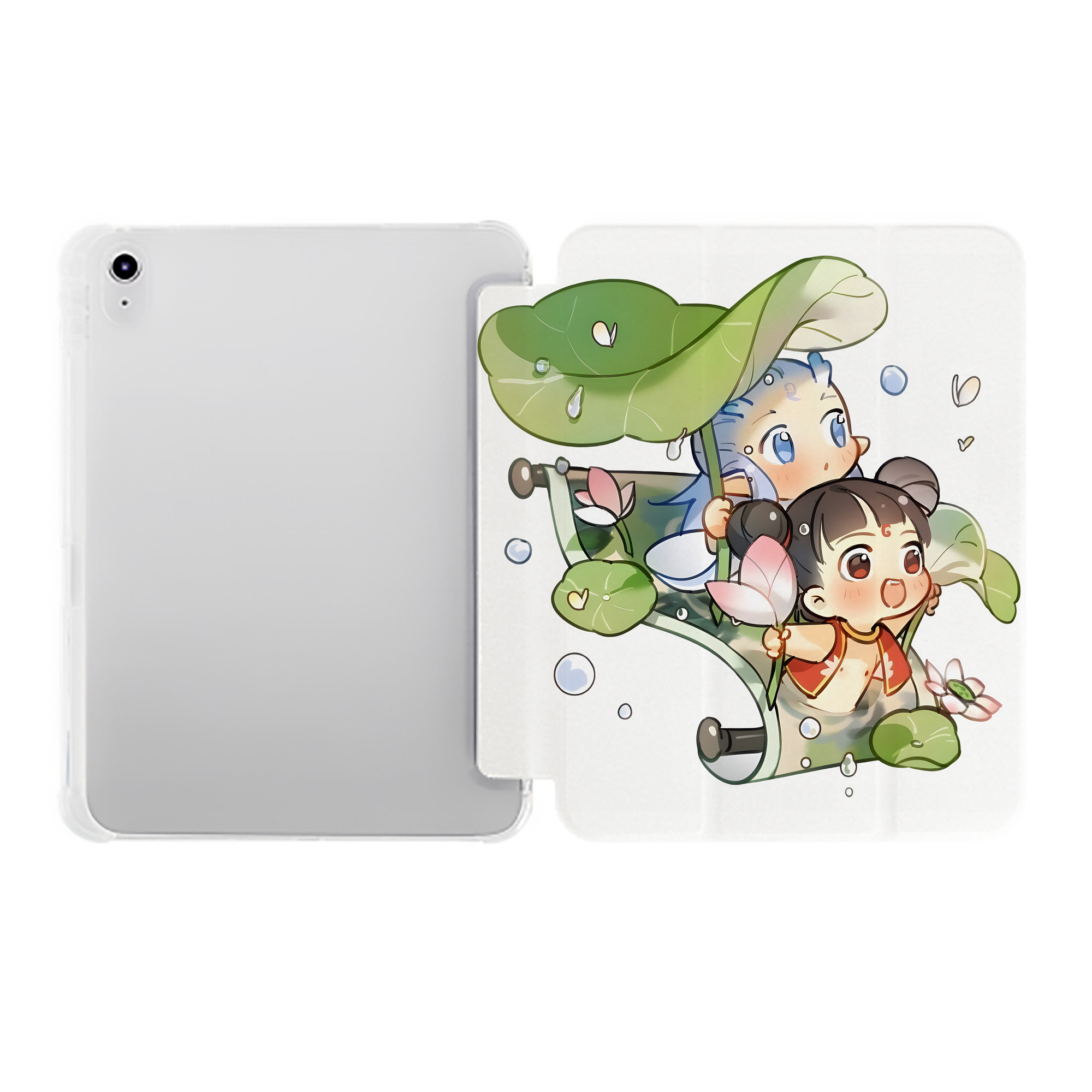 （画像用） Ne Zha 2 ナタ 魔童の大暴れ IPad ケース ペン収納付き 三つ折りスタンド PUレザー×シリコン 対応機種9.5/10.5/10.9インチ